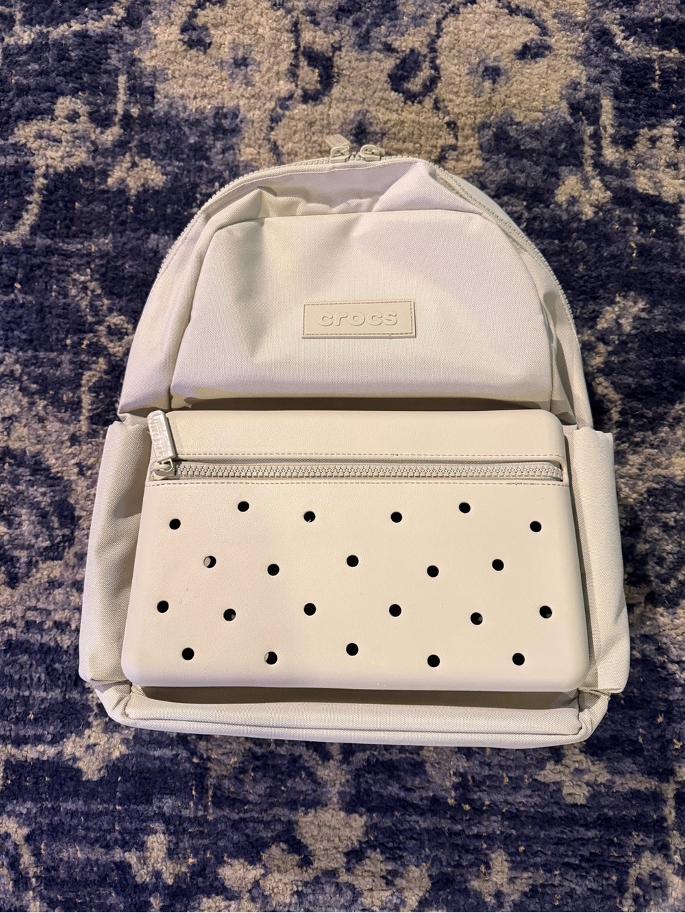 CROCS Cream colored Mini Backpack with Front Pocket and Perforated Panel